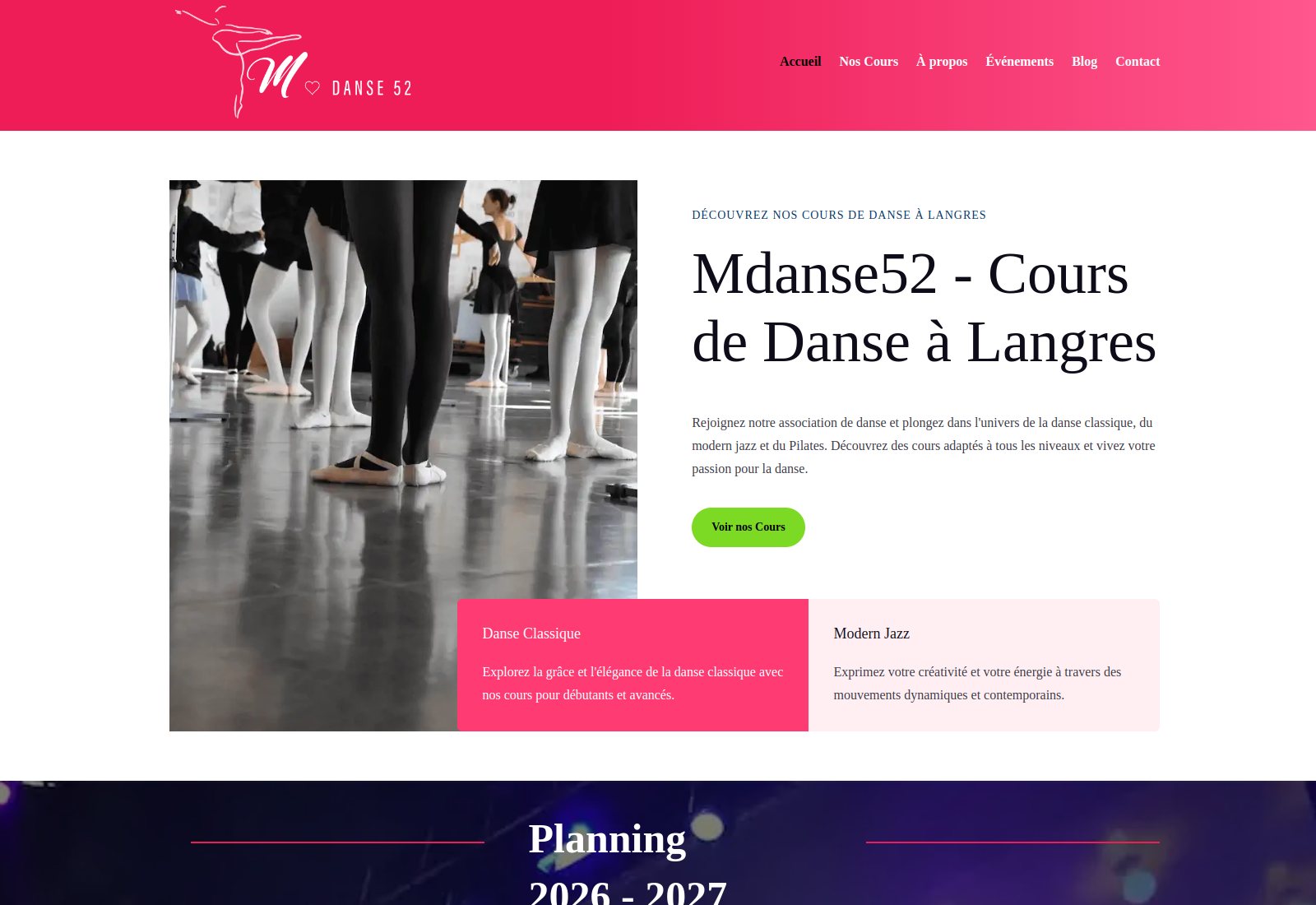 Capture d’écran du site Mdanse52